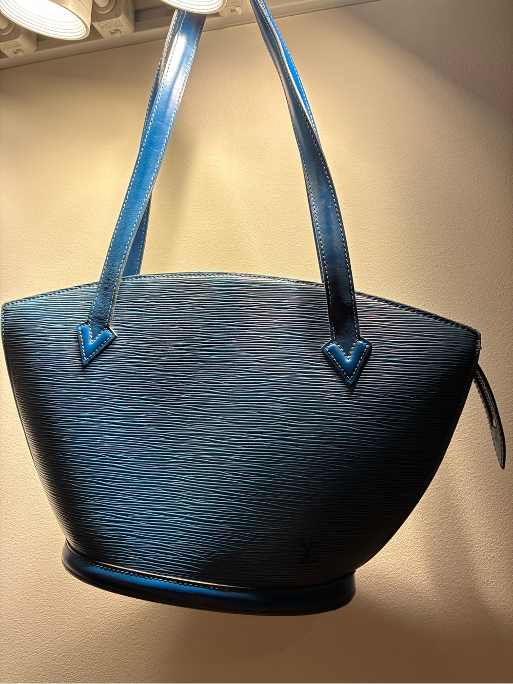 Louis Vuitton Epi Saint-Jacques Textured Shoulder Blue Bag
